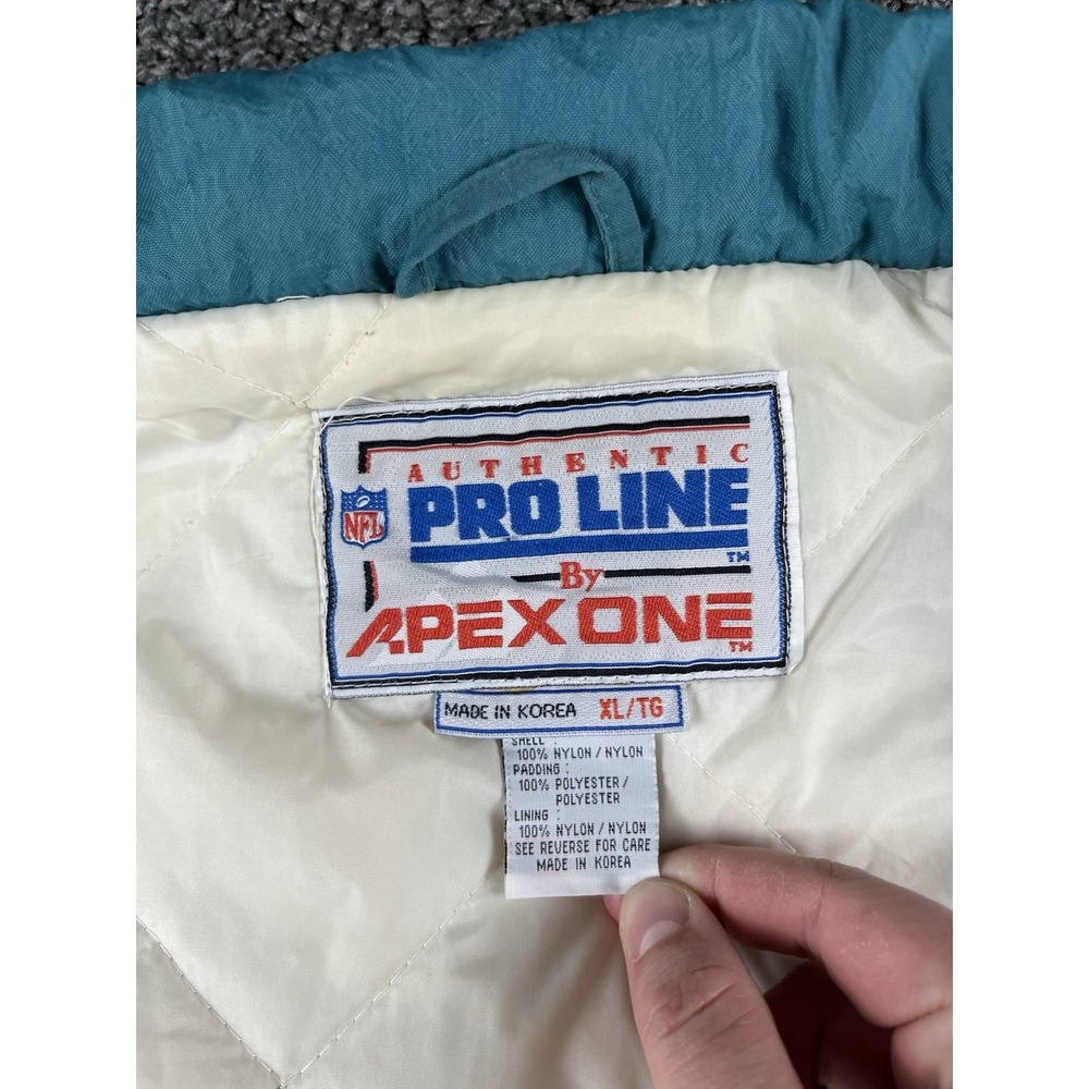 NFL Authentic Proline By Apex One Miami Dolphins Nylon Jacket Size XL Full Zip - Picture 5 of 16